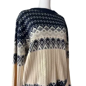 Vintage ‘90s KP Collection Ivory & Navy Fair Isle Pullover Unisex Sweater thumbnail 5