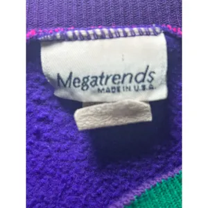 Megatrends Vintage 90s Purple Crewneck Sweatshirt with Pocket‎ Large thumbnail 2