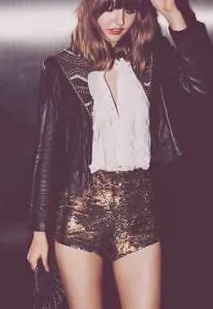 NWT Free People Bronze Sequin Sparkle Shorts thumbnail 1