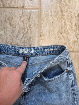 Rewash Womens High Waist Wide Leg Denim Jeans Acid Wash 5 27 thumbnail 3
