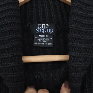 One Step Up Sweater Womens Medium Black Ribbed Knit Turtleneck Excellent thumbnail 2