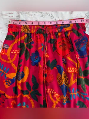 FARM Rio for Anthropologie Pink Bird Mushroom Floral Maxi Skirt XS thumbnail 10