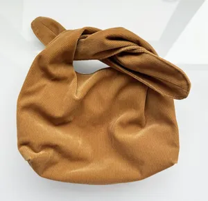 Merit Tan Corduroy Knot Wristlet‎ Bag Minimalist Earthy Boho Handbag thumbnail 1