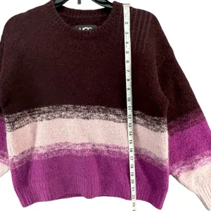 Ugg Alessa Soft Knit Sweater Womens XS Rosewood‎ Purple Stripe Wool Blend Cozy thumbnail 7