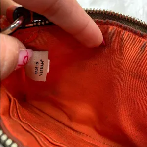 COACH Brown and Orange Coated Canvas Wristlet thumbnail 5