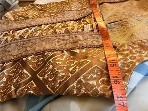 Gold Brocade Lace-Up Women's Corset Vest Top thumbnail 7