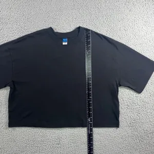 Old Navy Vintage‎ Tee T Shirt Women Small Crop Black Basic Oversized Baggy Loose thumbnail 3