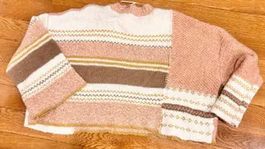 Sincerely Jules super trendy ombré cropped cable knit, sweater 100% cotton XL thumbnail 6