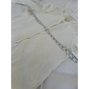 EUC Sézane Clém Sz38 White Long Sleeve Ecru Shirt Lace Details Textured Business thumbnail 3