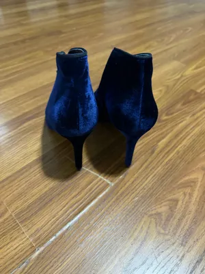 Enzo Angiolini Franses blue velvet peep toe strappy ankle booties stiletto heel size 10 thumbnail 3