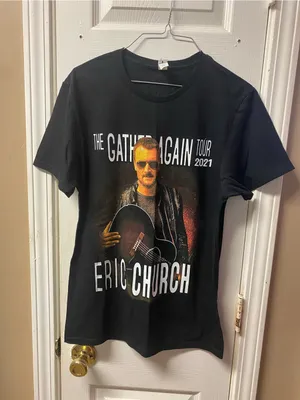 Fruit of the Loom Black Eric Church 'The Gather Again Tour 2021' Graphic Tee thumbnail 1