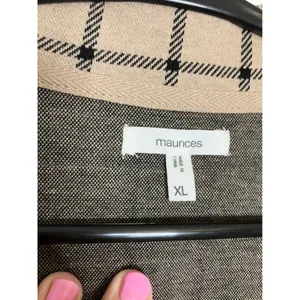 Maurices Plaid Open Front‎ Cardigan Blazer Womens XL Tan Black Excellent Pockets thumbnail 8
