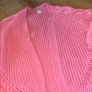 River Island Chunky Open Cardigan in Pink thumbnail 3