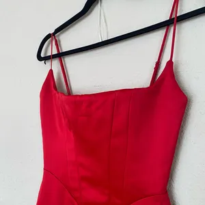 HOUSE OF CB 'Olivette' Red Rose Satin Corset‎ Maxi Dress NWOT size XS thumbnail 8