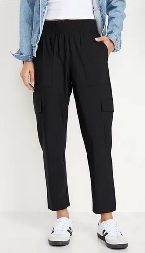 Old Navy Black Jogger StretchTech Women’s Cargo Pants NWT thumbnail 1