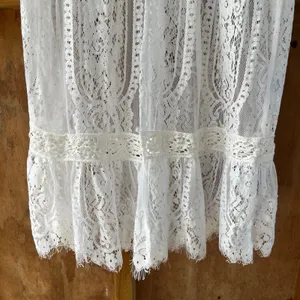 Main Strip Women's White Lace Midi Topper Cardigan Size S thumbnail 4