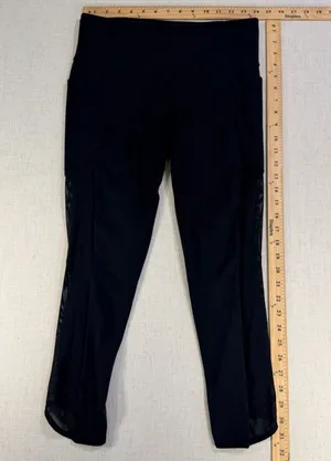 Athleta Women’s Mesh Inset Crop Leggings Black Supplex Tight Size M thumbnail 1