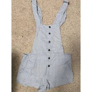 NWT Micro Shortalls Pale Blue Button Front Overall Shorts S Boho Knot Sisters thumbnail 2