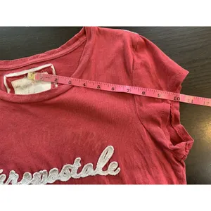 Vtg Y2K Aeropostale NYC T Shirt Womens Size‎ XL Retro Red Distressed Cap Sleeve thumbnail 11