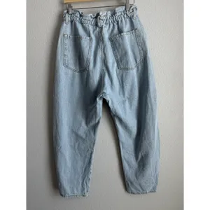ZARA Women's Size 10 Ultra‎ High Waisted Paper Bag 90's Y2K Barrel Denim Jeans thumbnail 11