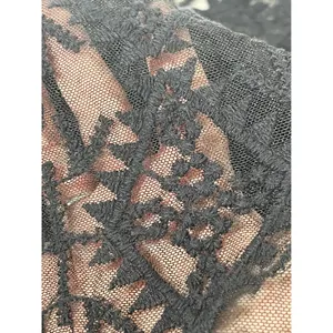 Maurice Black Lace Sheer‎ Women Tunic Top 3/4 Sleeve Layering Boho Chic M thumbnail 9