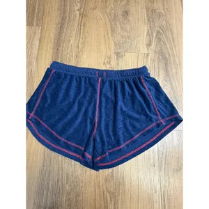 Free People Intimately Gimme More Terry Shorts Blue Red Retro 60s thumbnail 2