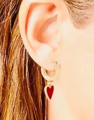 Betsey Johnson NWT red heart huggie hoop earrings thumbnail 2