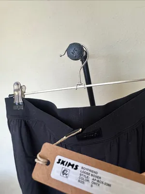 SKIMS NWT Boyfriend Loose Fit Boxer Shorts Onyx Black Comfy Lounge Soft Size S thumbnail 4