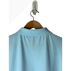 Barbour Polo Shirt Women 12 Blue Short Sleeve Pique Cotton Stretch Logo Preppy thumbnail 5