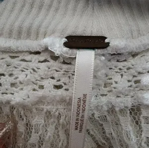 Free People Oversized Distressed Thermal - White, Size Small thumbnail 3