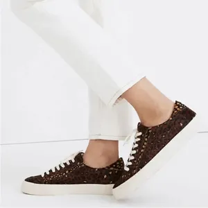 Madewell Sidewalk Low Top Leopard Print Calf Hair Sneakers thumbnail 1
