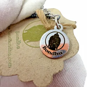 Bondhu Opalite Moon Pendant Necklace Silver Tone Crescent Charm Flaw thumbnail 3