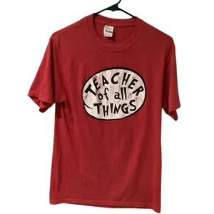 Port and Company Red 'Teacher of All Things' Short Sleeve Tee Size S thumbnail 4