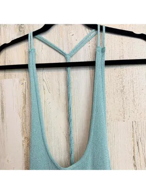 NWT Forever 21+ Women’s 2X Turquoise Metallic Knit Maxi Dress thumbnail 10
