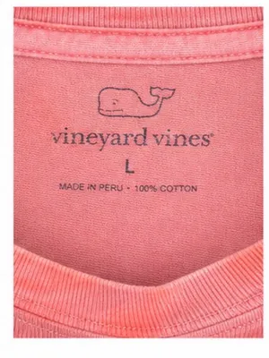 Vineyard Vines Pink Tie-Dye Long Sleeve Whale Pocket Tee — Size Large thumbnail 4