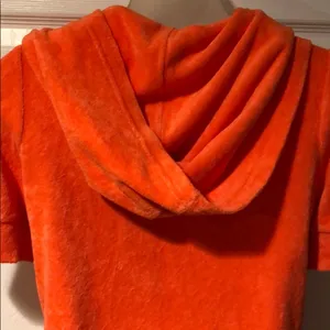 Juicy Couture Puff Sleeve Hoodie Orange Terry M thumbnail 8