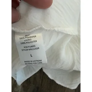 Timing White Flutter Sleeve Peplum Top‎ V-Neck Smocked Back Blouse thumbnail 6