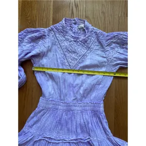 LoveShackFancy Viola Dress In Lavender Lilac Purple Lace Button Back Cotton Sz S thumbnail 11
