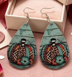 Teardrop Pumpkin Patch Earrings thumbnail 1