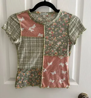 Green and Pink Floral Baby T thumbnail 1