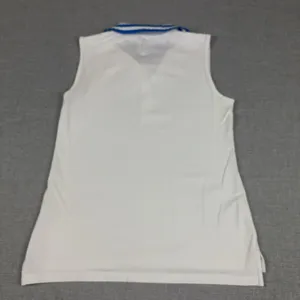 Tory Sport Polo Shirt Womens Medium White Sleeveless Striped Collar Athletic thumbnail 8