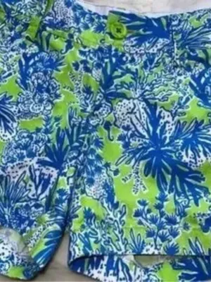 Lilly Pulitzer The Callahan Shorts in Limeade Floral Coral Patriot Shorts thumbnail 3