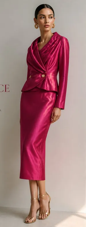 Watters And Watters Two Piece Cocktail Dress Pink thumbnail 1