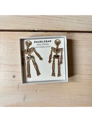 Baublebar NIB Lazy Bones Skeleton Earrings Rhinestone thumbnail 3