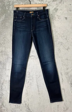 MOTHER The High Waisted Looker Dark Wash High Rise Stretch Skinny Denim Jeans 28 thumbnail 1