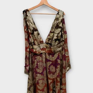 NWT Farm Rio Sleeveless V-Neck Jacquard Lurex A-Line Maxi Dress Size XL thumbnail 7