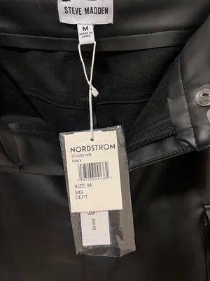NEW Steve Madden Black Leather Utility Skirt M Vegan thumbnail 3