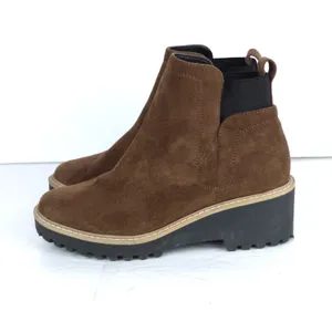 DV Dolce Vita Rango Chelsea Boots Womens 8.5 Brown Suede Lug Wedge Heel thumbnail 6