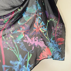 Floral sheer scarf wrap sarong thumbnail 4