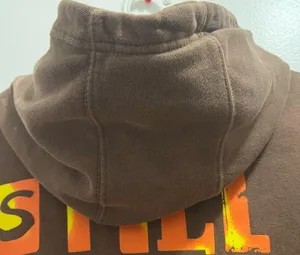 Broken Promises Brown Hoodie with Green Skull Graphic Pullover size Large thumbnail 8